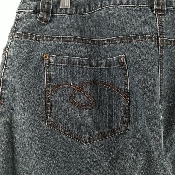 🎁5/$25 Contrast Jeans Womens Size 15 Blue Denim Front Zip 5 Pocket Boot Cut - Picture 6 of 10